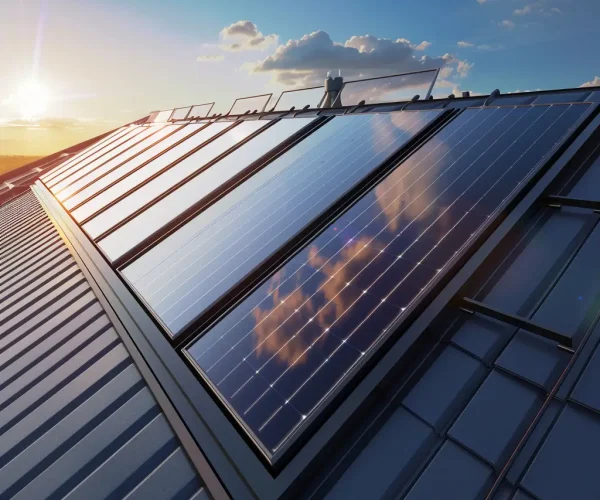 Solarthermie Anlage auf Dach